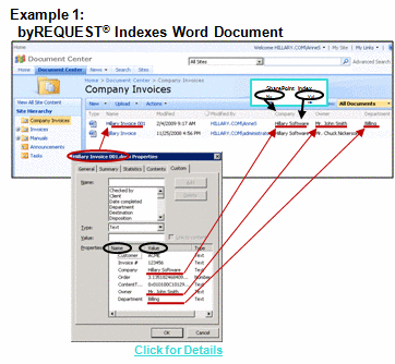 Click to view byREQUEST/SharePoint Indexing for Word document example
