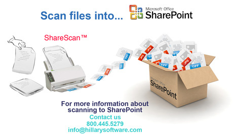 Scan files into SharePoint - contact us for more details