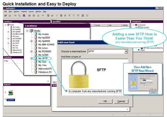 View Add New SFTP Host Details